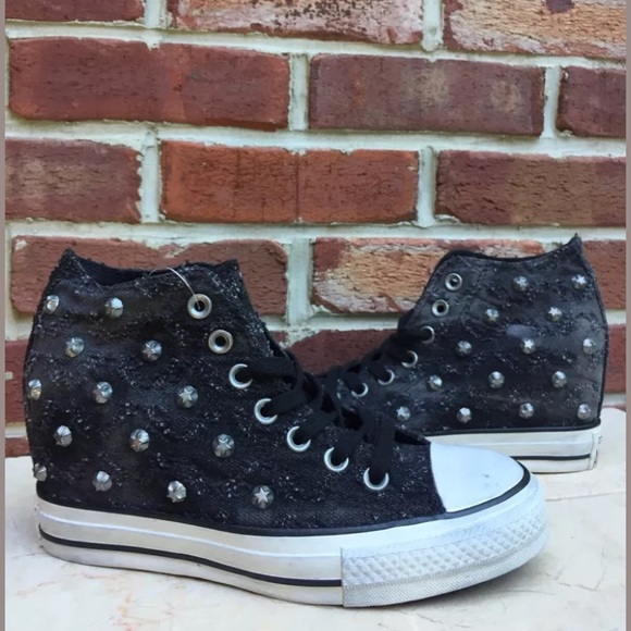 grey studded converse